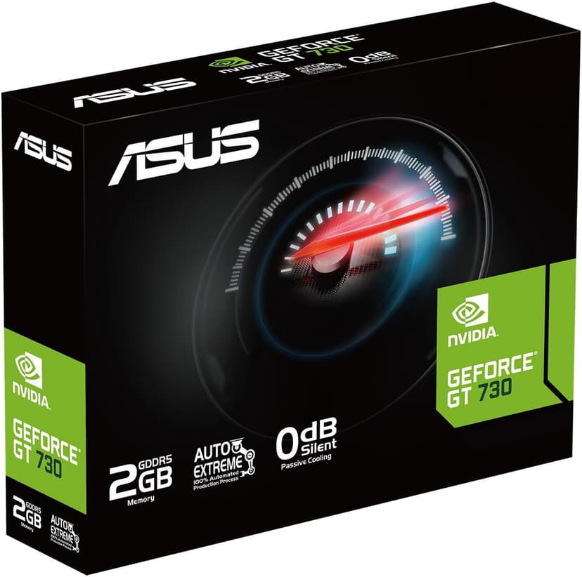 ASUS NVIDIA GeForce GT 730 Graphics Card (PCIe 2.0, 2GB GDDR5 Memory, 4X HDMI Ports, Single-Slot Design, Passive Cooling)