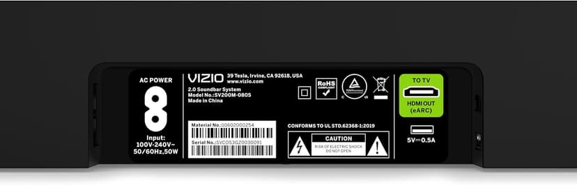 VIZIO 2.0 Soundbar w/Dolby Atmos & DTS:X, Bluetooth Speaker, QuickFit™ Compatible – SV200M-08 (New, 2024 Model)