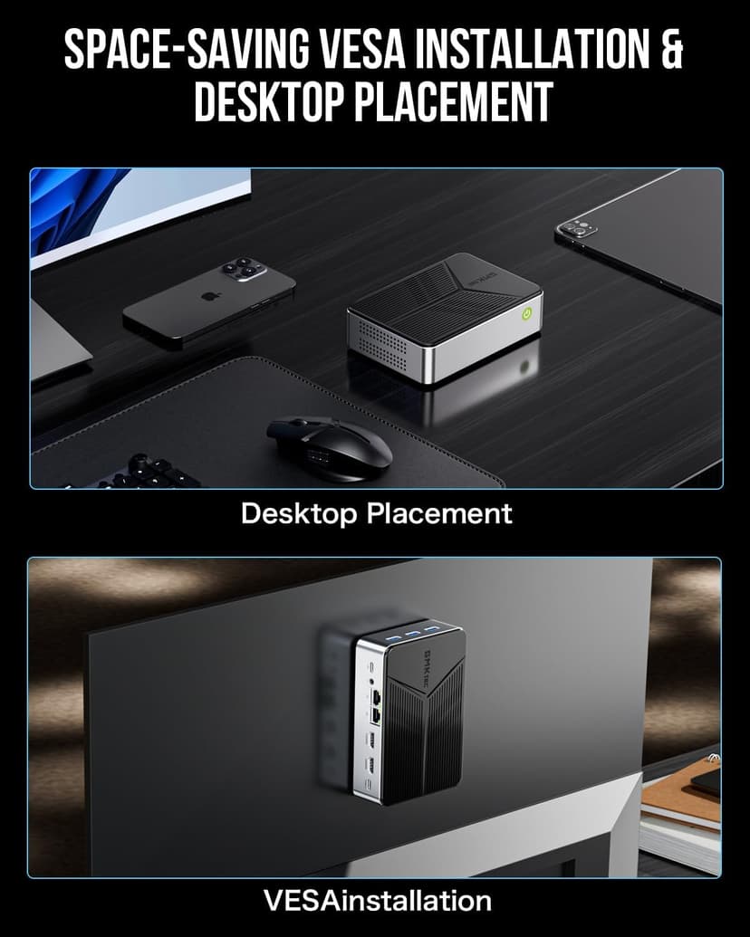GMKtec Mini PC NAS, G9 Intel N150 Dual Boot Linux Desktop Computer 12GB DDR5 64GB EMMC M.2 SSD, 4*M.2 NVMe Slots, Dual NIC 2.5GbE, USB-C/USB 3.2 10Gbps, Network Attached Storage
