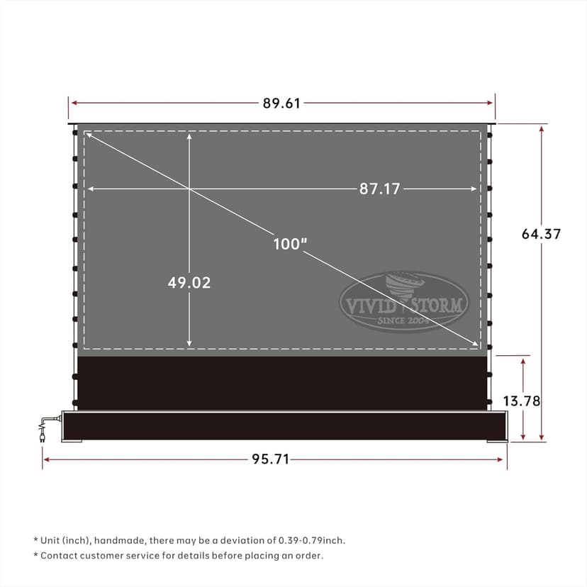 Vivid Storm Since 2004-Projection Screen S PRO Portable Folding Stand Indoor Tension ALR Floor Screen, Home Cinema Movie,Compatible with 4K/3D/HD Ultra Short Throw Laser Projector,VSDSTUST100H