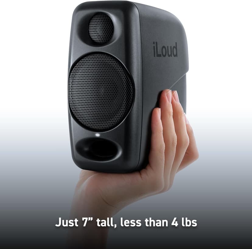 IK Multimedia iLoud Micro Monitor 50 watt Portable Wireless Bluetooth Studio Reference Monitors, Dual Speakers for Music Production, Mixing, Mastering, Composing, producing and DJs