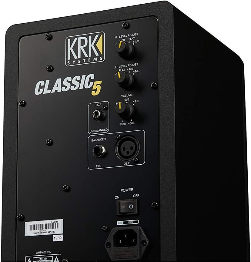 KRK Classic 5 Professional Bi-Amp 5" Powered Studio Monitor (2 Speakers) Pair of XLR Cable + Gravity Phone Holder, Black M