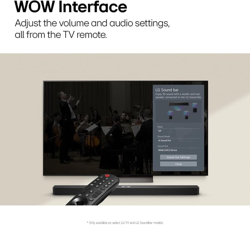 LG S40TR 4.1 ch. Home Theater Soundbar with Rear Surround Speakers and Wireless Subwoofer, Wow Interface, Dolby Audio, AI Sound Pro, 2024 Model, Amazon Exclusive