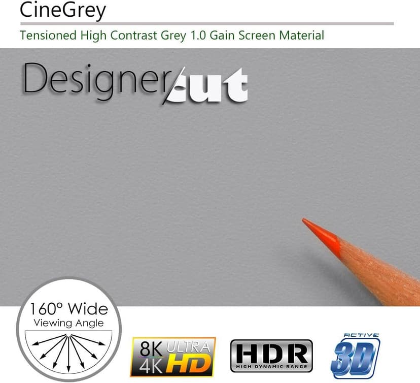 Elite Screens Designer Cut, 135-inch 16:9, Blackout DIY High Contrast Grey Projector Screen Material, ZRM-135H-CINEGREY