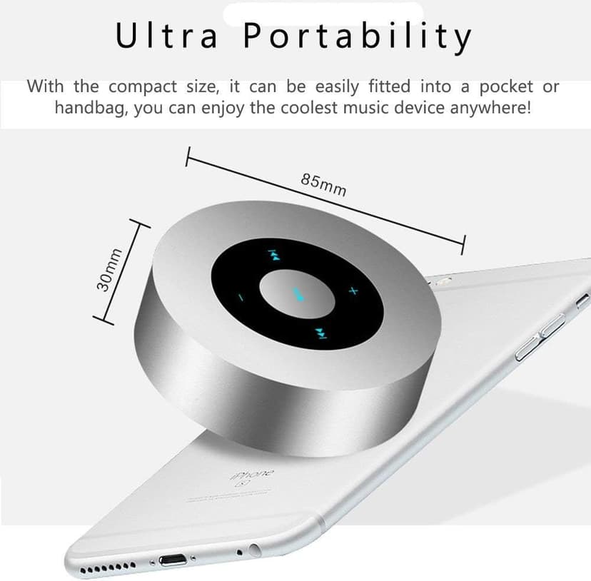 LED Smart Touch Play Bluetooth Speaker/Portable Wireless Speakers with HD Sound / 12-Hour Playtime/Bluetooth 5.0 / TF Card Support Play/Aux in Port Speaker (Gray)