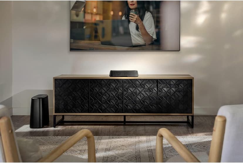 Polk Audio MagniFi Mini AX Sound Bar with Wireless Subwoofer, Dolby Atmos and DTS:X Certified, Polk's Patented VoiceAdjust & SDA Technologies, Ultra-Compact Design, Easy Setup, Black