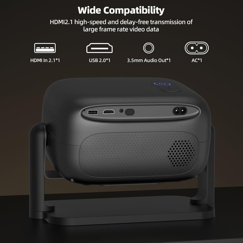 Netflix Officially Licensed Projector,BETTDOW Closed-Design Projector with Wifi 6 and Bluetooth 5.2,Intelligent Voice Assistant,Electric Focus Projector for Netflix/YouTube/Prime Video/D+