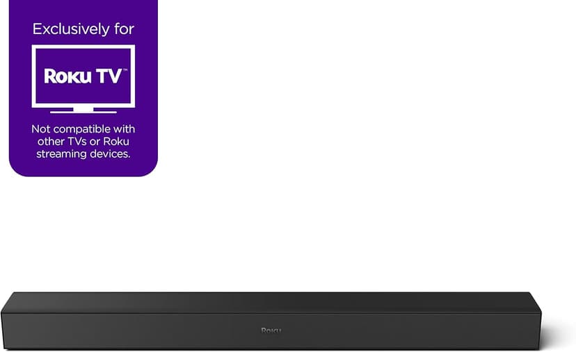 Roku TV Wireless Soundbar, Soundbar Exclusively for RokuTV with Enhanced Stereo Sound, Clear Dialogue, and Simple Wireless Setup