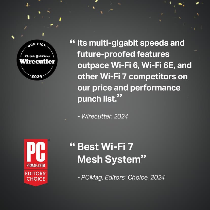 TP-Link Deco BE63 Tri-Band WiFi 7 BE10000 Whole Home Mesh System - 6-Stream 10 Gbps, 4x2.5G Ports Wired Backhaul, 4X Smart Internal Antennas, VPN, MU-MIMO, HomeShield, Free Expert Support (3-Pack)