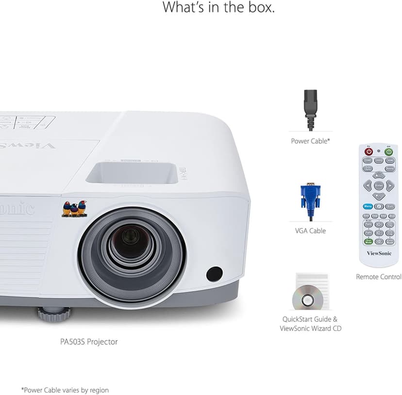 ViewSonic PA503S 4000 Lumens SVGA High Brightness Projector for Home and Office with HDMI Vertical Keystone