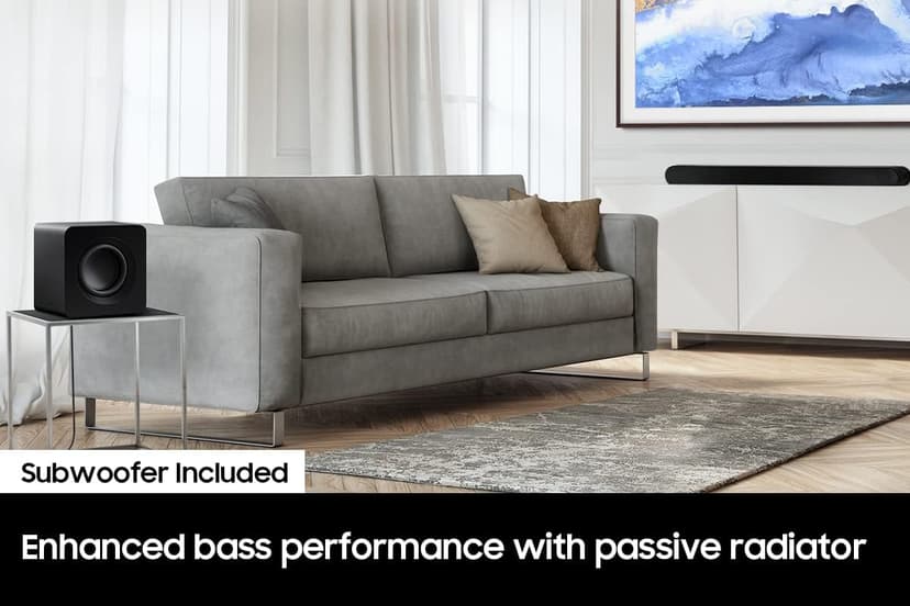 SAMSUNG SWA-W510 Subwoofer for S Series Soundbar with Powerful Bass, Wireless, Unibody Design, Compact 6.5" Size, 2022, Black