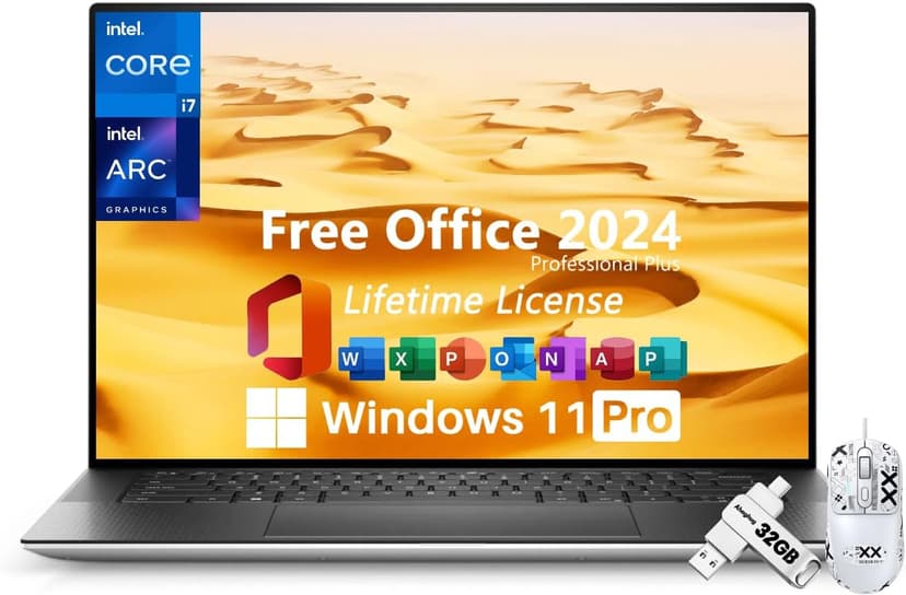 Dell High Performance XPS 15 9530 Business Laptop, 15.6" FHD+, Intel 10-Core i7-13620H, 32 GB DDR5, 1 TB SSD, Intel Arc A370M, Backlit KB, Win11 Pro, Office Pro 2024 Lifetime License, Patented Mouse
