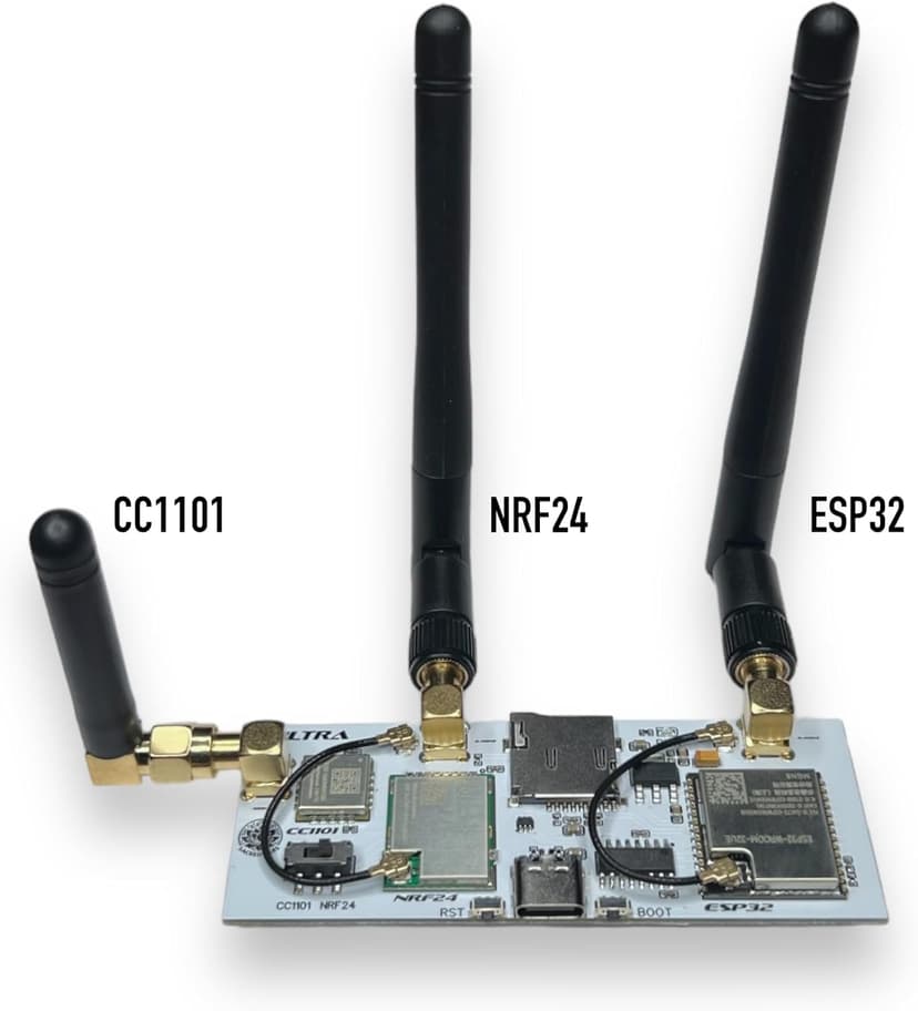 FlipMods Ultra V3 ESP32/NRF24/CC1101 3in1 WiFi Dev Board for Flipper Zero GPIO - with Marauder, Antennas, USB-C Port, Micro SD Slot