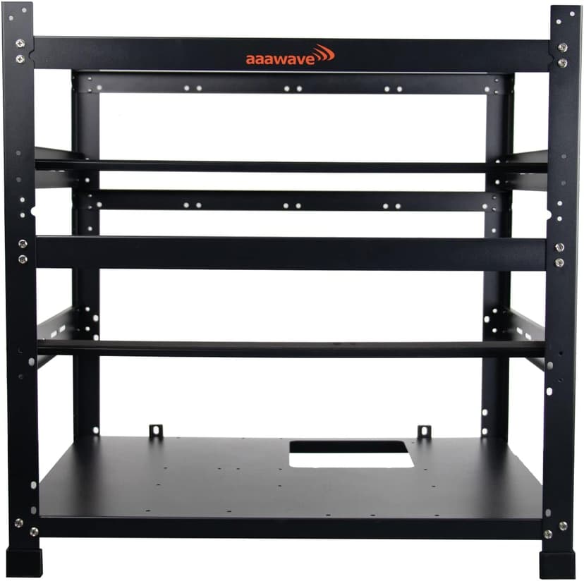 12GPU Open Frame Mining Rig Frame Chassis with Biostar TZ590-BTC Duo Motherboard for Crypto Currency Mining
