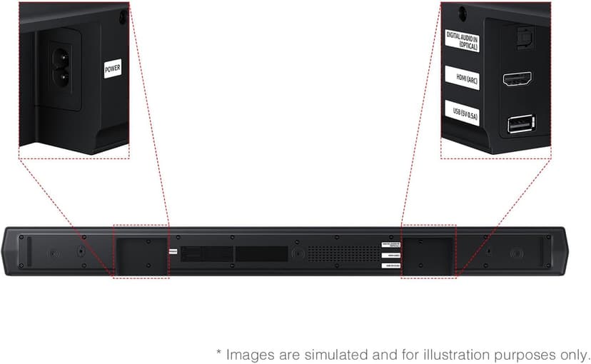 SAMSUNG B-Series Soundbar HW-B550F 2.1 ch DTS Virtual:X Soundbar with Subwoofer (2025 Model) Voice Enhance Mode, Bass Boost, Adaptive Sound