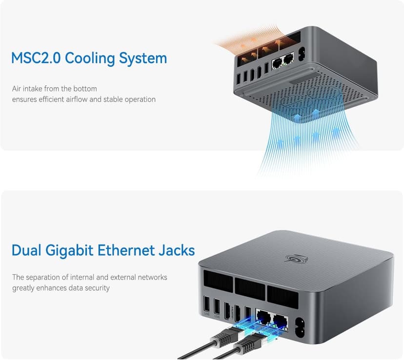 Beelink EQi12 Mini PC, Intel Core i5-12450H Processor (8C/12T, up to 4.4GHz), 16G DDR4 RAM 500GB M.2 2280 PCle 4.0x4 SSD, Mini Computer Support 4K@60Hz Dual Screen Display/WiFi6/BT5.2