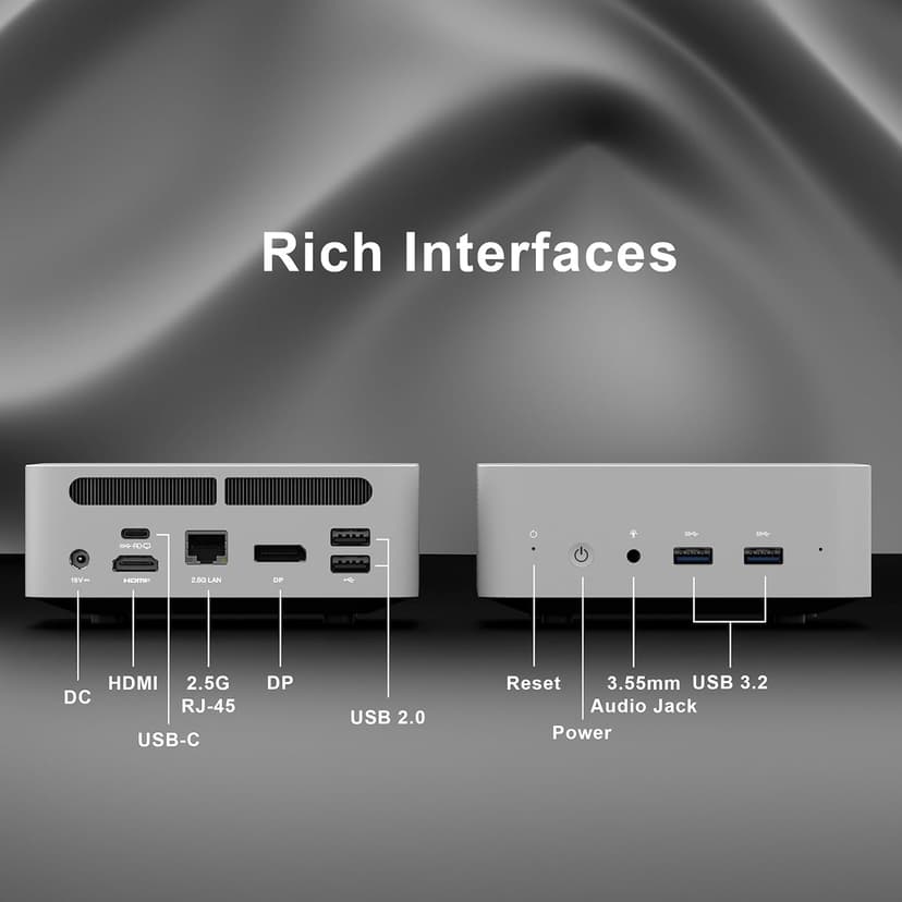 Reatan S9 Mini Gaming PC Inte Core i9-12900HK 14C/20T Turbo 5.0GHZ 16GB DDR4 512GB SSD RAM Tripple-Screen 4k Display Thunderbolt 4 Spport 8k Gaming Computers Dual 2.5Gbps LAN Wi-Fi 6/BT5.2