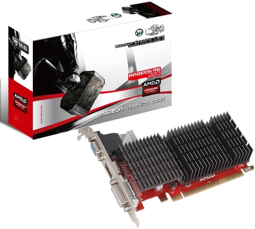maxsun AMD Radeon R5 220 1GB Graphics Card GPU (DVI-I, HDMI, VGA) - Low Profile Ready