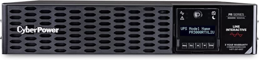 CyberPower PR3000RTXL2U Smart App Sinewave UPS System, 3000VA/3000W, 9 Outlets, 2U Rack/Tower, EBM Option