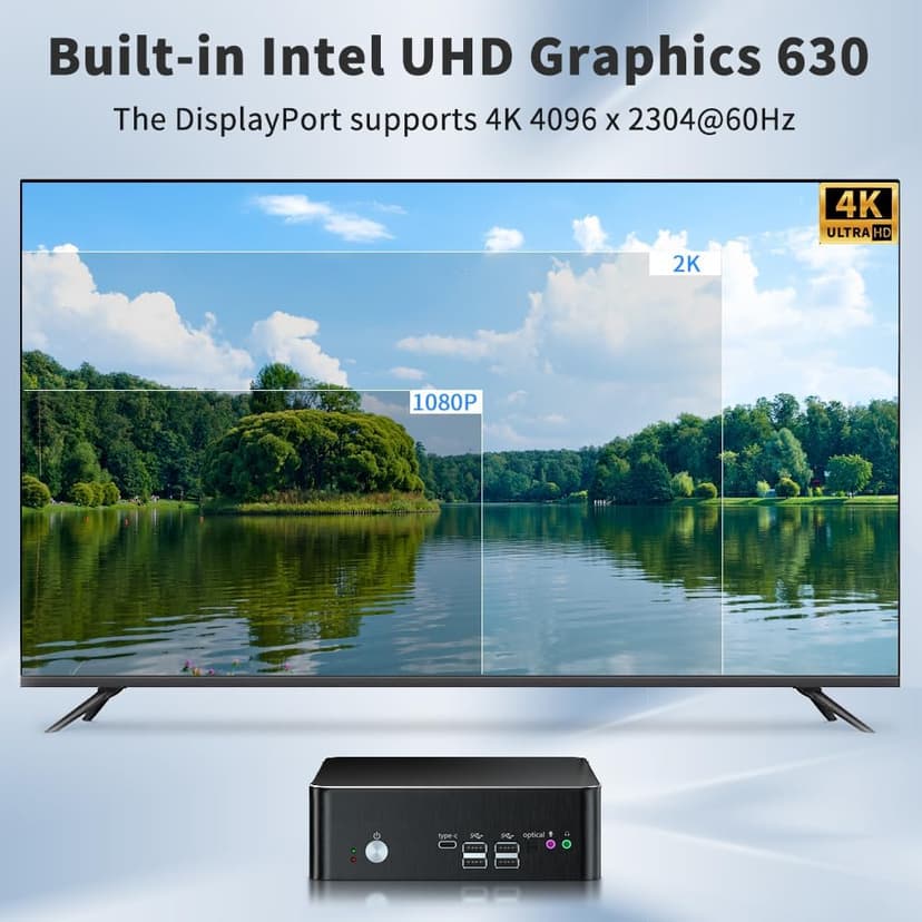 msecore Mini PC i9, 64GB RAM 1T SSD Desktop Computer with Core i9-9880H (Upto 4.8GHz), 2*HDMI, 1*DP, Triple Display, 4K@60Hz, Dual 2.5G LAN, Optical, USB-C, Wi-Fi 6E, Bluetooth 5.3, Windows 11 Pro