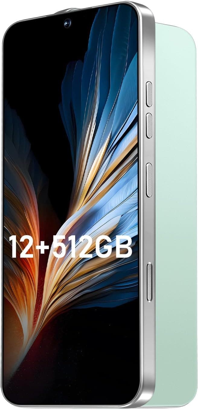 16PROMA X Smartphone New Upgrade 12GB+512GB/6.99" Display 68+108MP Zoom Camera,Tempered Glass Finish, 7000mAh Android 14 Smartphone (Green)