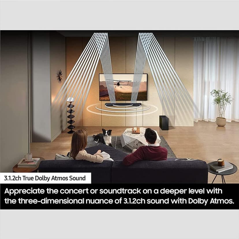 SAMSUNG HW-Q600C 3.1.2ch Soundbar and Subwoofer with Dolby Audio Bundle SWA-9200S Wireless Surround Speakers