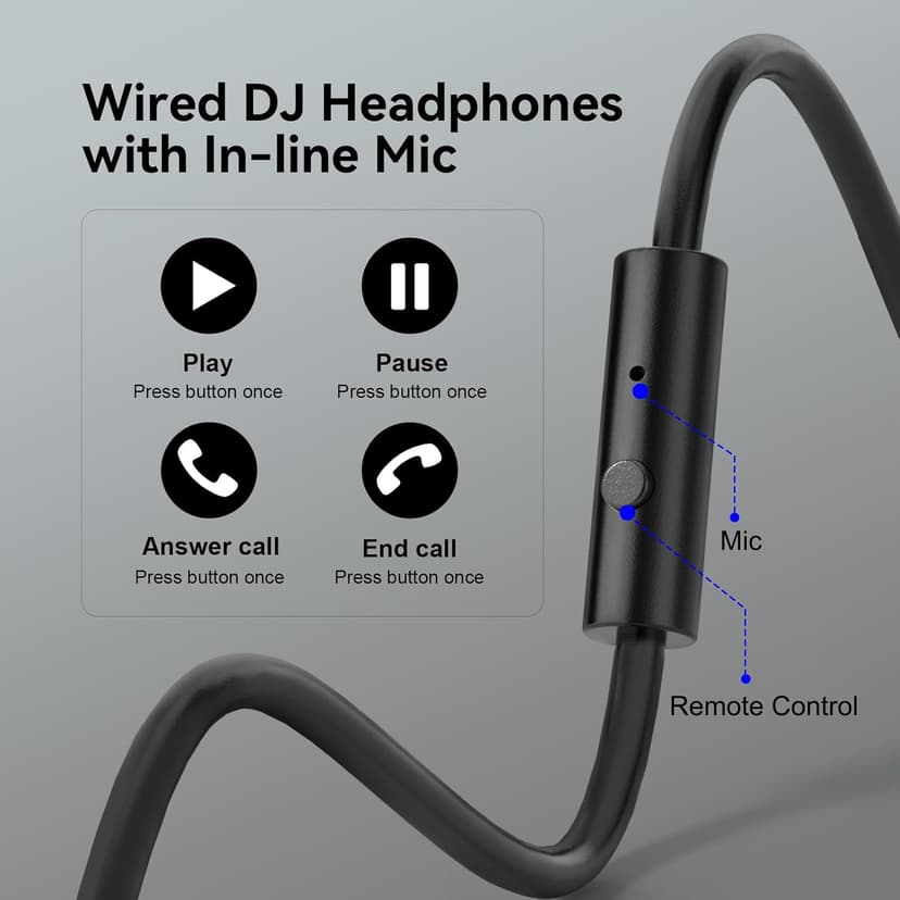 OneOdio Wired Over Ear Headphones Hi-Res Studio Monitor & Mixing DJ Stereo Headsets with 50mm Drivers and 1/4 to 3.5mm Jack for AMP Computer Recording Podcast Keyboard Guitar Laptop - Black
