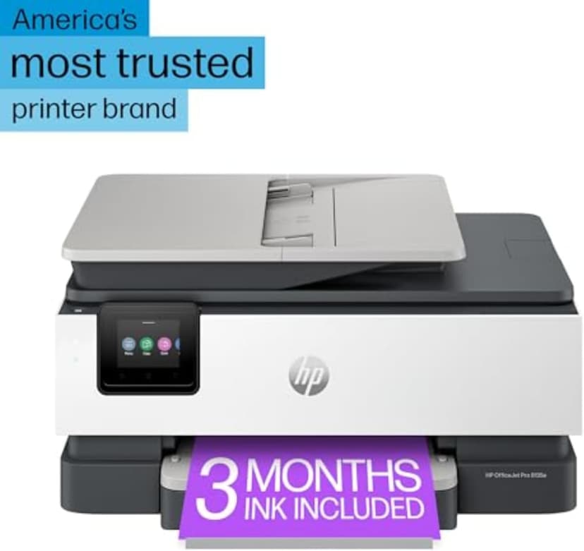 HP OfficeJet Pro 8135e Wireless All-in-One Color Inkjet Printer, Print, Scan, Copy, Fax, ADF, Duplex Printing, Best-for-Home Office, 3 month Instant Ink trial included (40Q35A)