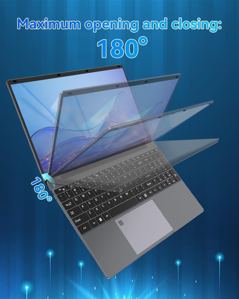 15.6 inch Laptop Computer,16GB RAM LPDDR4 512GB SDD Portable Laptop Computer Cerelon N5095 Processor FHD 1920 * 1080 Laptop PC with Touch ID, WiFi5, BT4.2, USB 3.0