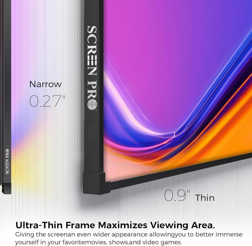 SCREENPRO ALR 150inch Ambient Light Rejecting Wall Mount Projector Screen for Laser Projector & UST Projector, 16:9 4K/8K Ultra Edge Free Fixed Frame Ceiling Light Rejecting Screen for Home Theater