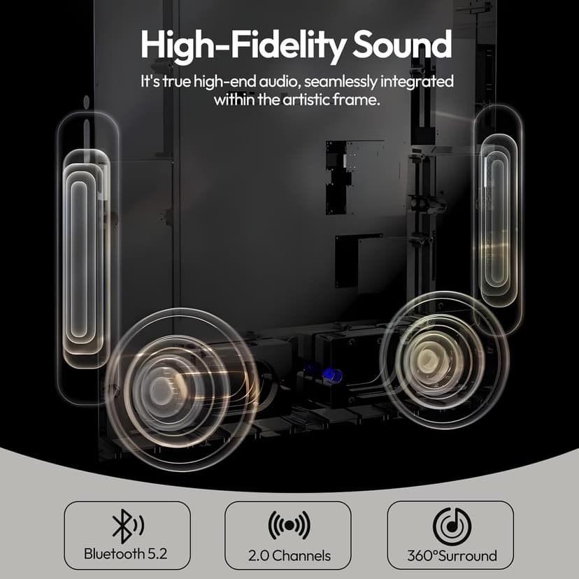 BOCT Music Frame Smart Speaker - with Lyrics Display,Hi-Fidelity Box Speaker,Creative Home Gift,Over 10000+ World Famous Paintings,Supports Spotify & Apple Music