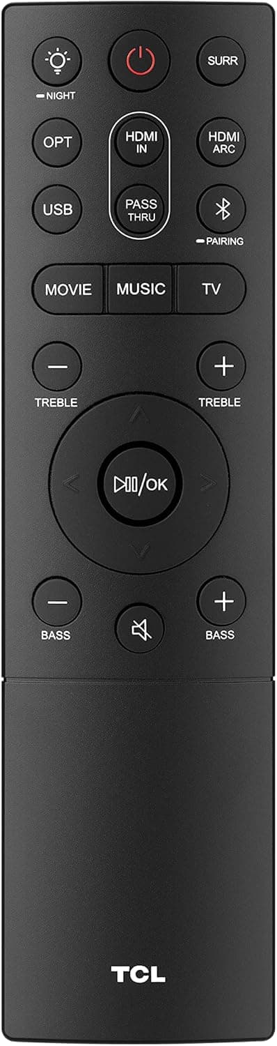 TCL 4K Alto 8 Plus 2.1.2 Channel Dolby Atmos Sound Bar with Wireless Subwoofer, Bluetooth – TS8212-NA, 39-inch, Black