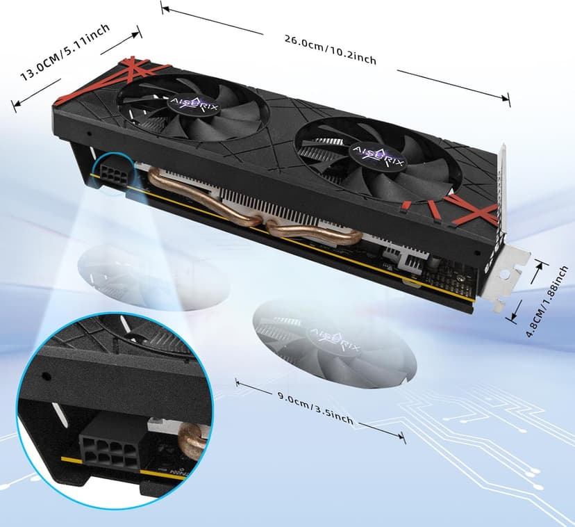 RX 560 XT 8GB GDDR5 Graphics Card,1792SP,128Bits, PC Gaming Video Card, Computer GPU, PCI Express x16 3.0 with Freeze Fan Stop for Desktop Computer Tarjeta Gráfica