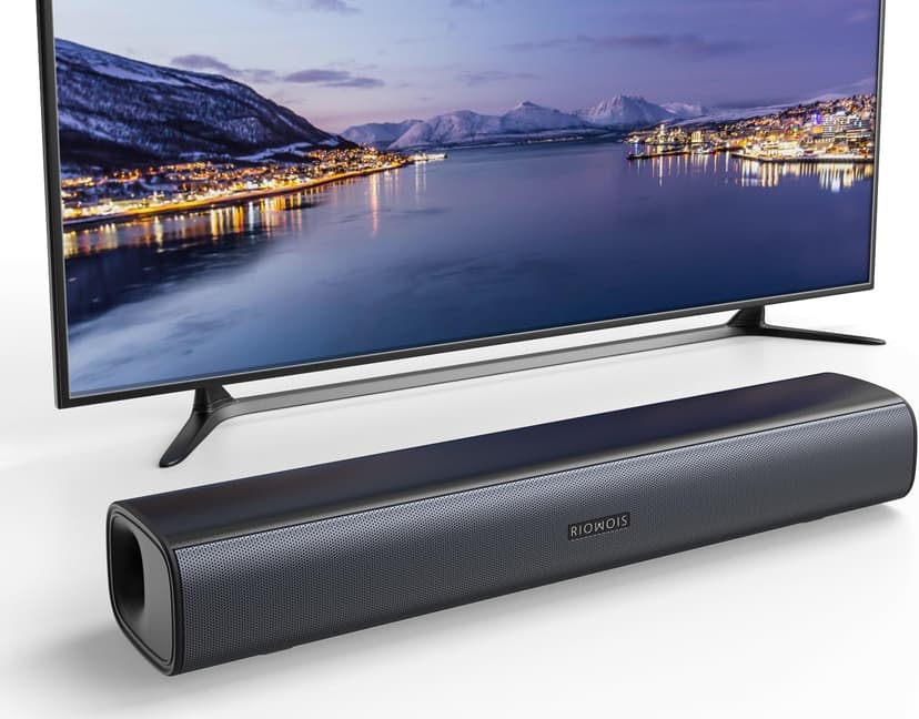 Sound Bar for Smart TV, Soundbar TV Speakers with Customized Bass Reflector, Compact Design and Easy Set up, Home Audio Surround Sound System for TV PC Projector, Wall Mountable