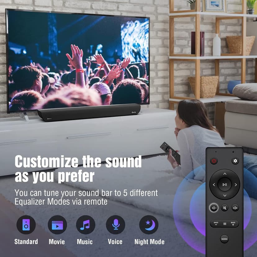 OXS S5 Sound bar for TV with HDMI eARC, Dolby Atmos 3.1.2 Built-in Subwoofer, Center Speaker, Bluetooth & Multi Wired Connection, 5 EQ, 4K HDR Passthrough, 230W, Home Theater Audio Wall Mounted