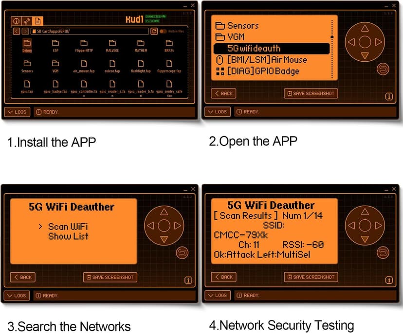 BOSTIN 2.4G&5G WiFi Deauth Devboard,Dual-Band WiFi Security Testing for Flipper Zero