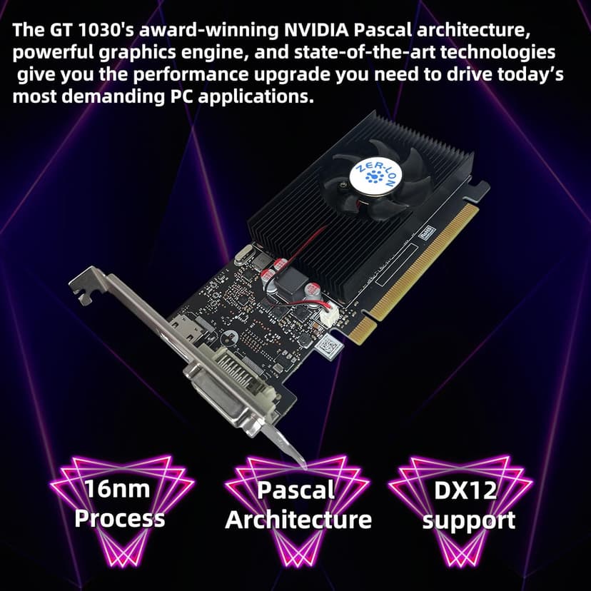 GeForce GT 1030 4G Low Profile Graphics Card, GDDR4 64Bit, HDMI/DVI Ports Support DirectX 12 Computer Gaming Video Card, Desktop GPU, Support 4K
