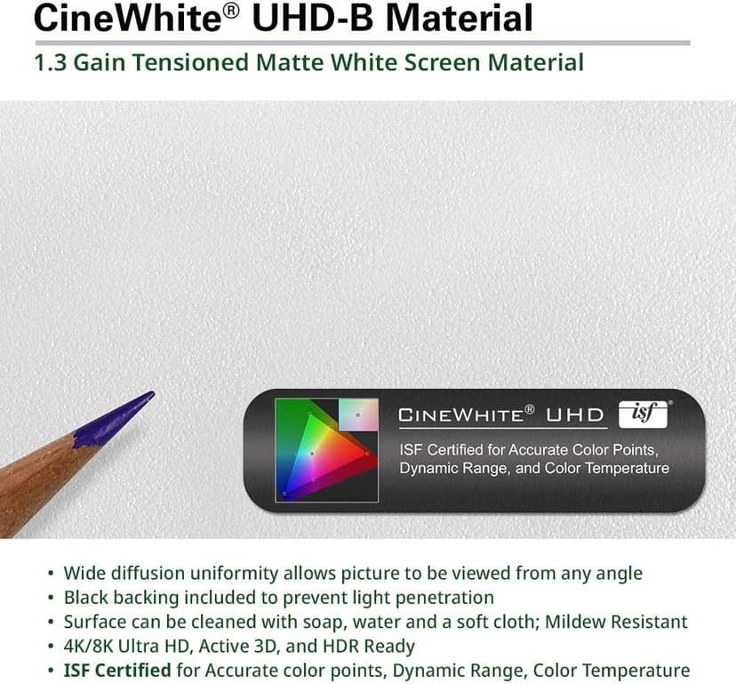 Elite Screens Sable Frame B2 Fixed Frame Projector Screen 120 inch 16 9, 4K/8K UHD, ISF-Certified CineWhite UHD-B (1.3 Gain), Wall Mounted for Standard, Short & UST Projectors, Home Theater, SB120WH2