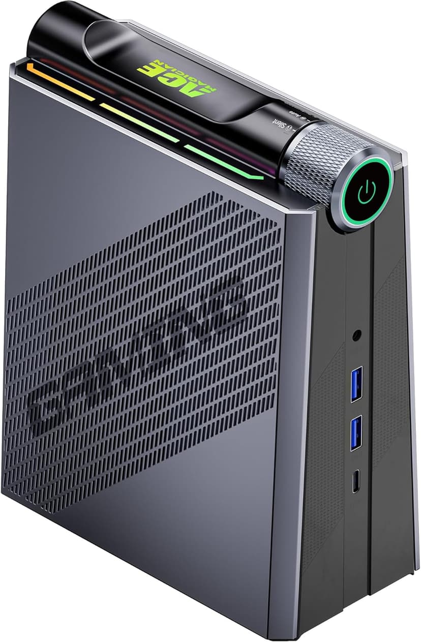 ACEMAGICIAN S3A Mini PC, AMD Ryzen 9 6900HX(up to 4.9 GHz), 32GB DDR4 1TB NVME SSD Mini Tower PC, AMD Radeon 680M Mini Desktop Computer Support BT5.2/RGB Lights/HDMI/Type-C/Wifi6
