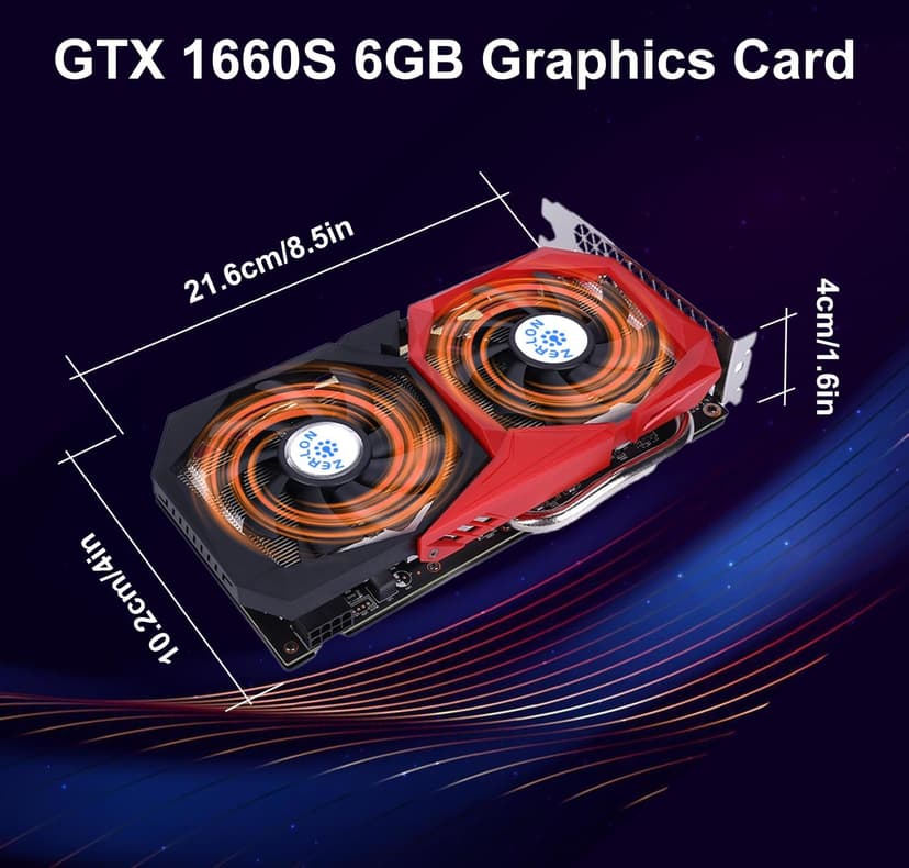 GeForce GTX 1660 Super 6GB Graphics Cards, GDRR6 192Bit PCIE 3.0X16 Computer Gaming Gpu, Dual Freeze Fans Video Card with HDMI/DP/DVI Ports Support 4K and 8K HD