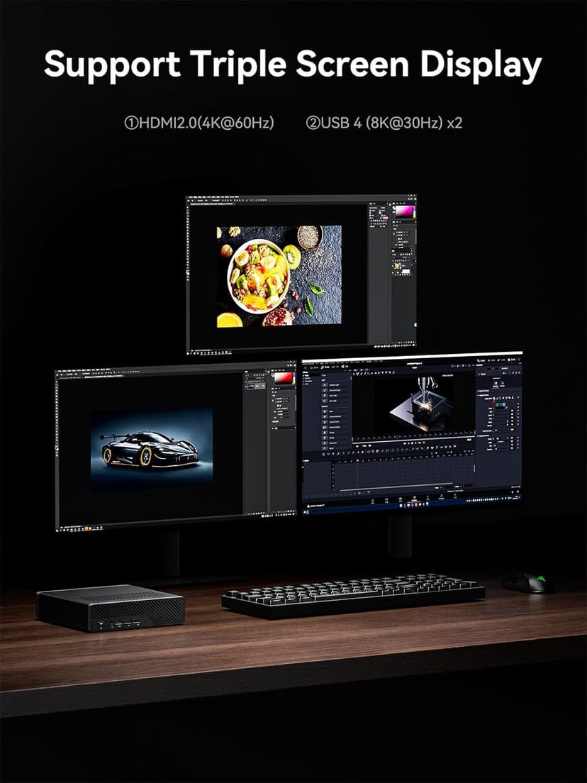MINISFORUM Mini PC MS-01-S1390 Barebone with Intel Core i9-13900H,vPro Enterprise Support,2x10Gbps SFP+LAN/2x2.5G RJ45/2xUSB4/HDMI/16xPCIe 4.0/M.2 NVMe SSD/U.2 NVMe SSD,Mini Computer(No OS/RAM/SSD)