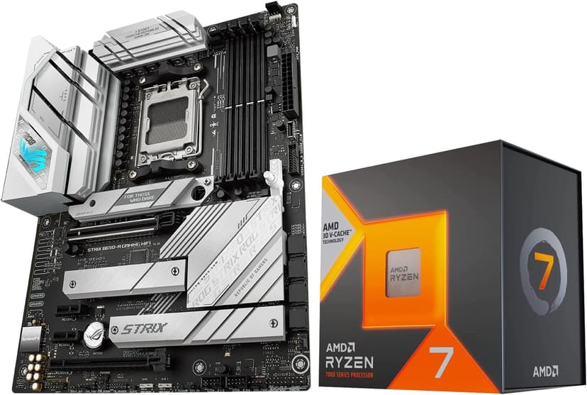 Micro Center CPU Motherboard Kit AMD Ryzen 7 7800X3D Unlocked Desktop Processor with ASUS ROG Strix B650-A Gaming WiFi 6E AM5 (LGA1718) Ryzen 7000 Gaming Motherboard