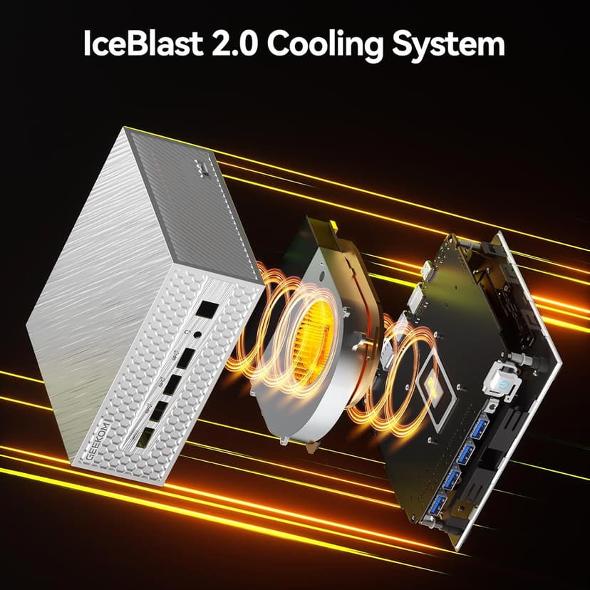 GEEKOM AE8 Max Mini Desktop Computer, AMD Ryzen7 8745HS(8C/16T,up to 4.9GHz),32GB DDR5 RAM & 1TB SSD, Mini PC Windows 11 Pro/AMD Radeon 780M/USB3.2 * 4/2.5G LAN for Gaming/Business