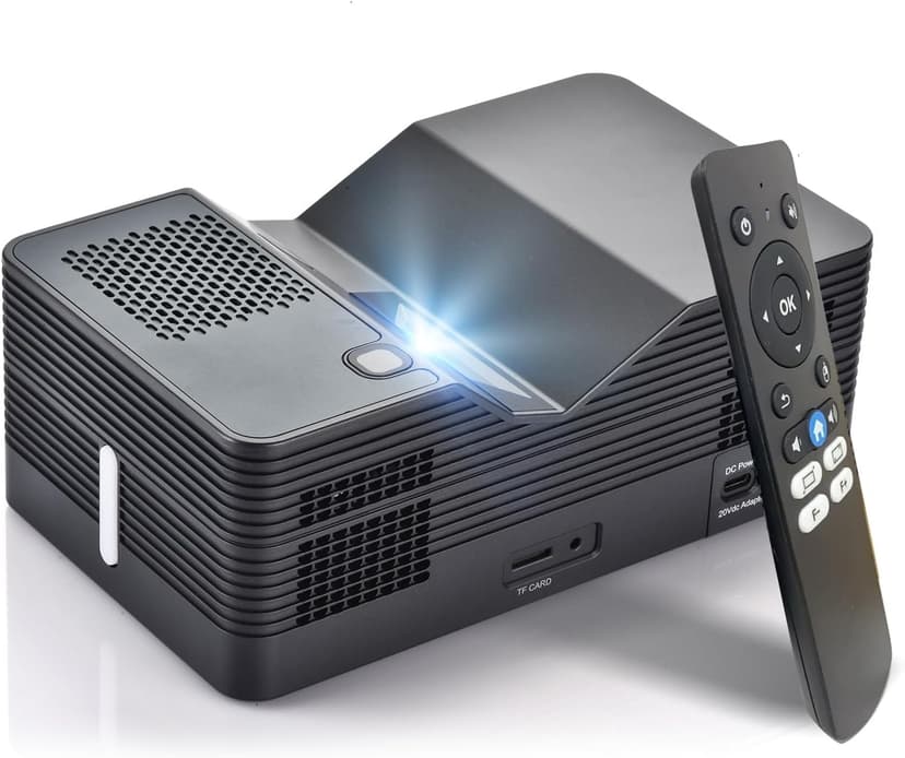 AAXA M8 UST Ultra Short Throw 4K Laser Projector 1100 LD Lumens, BT 5.4, WiFi 6, USBC Mirroring, 2xHDMI, Optical Audio, Efocus, Auto Keystone, Smart Technology