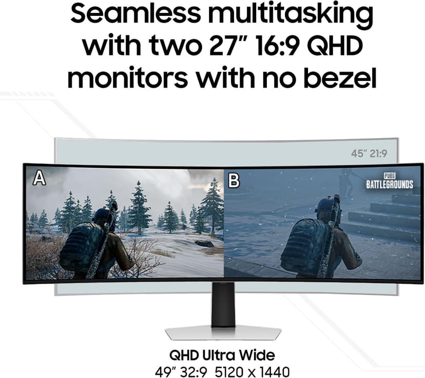Samsung 49" Odyssey OLED (G93SC) Series Curved Gaming Monitor w QD-OLED, 240Hz, 0.03ms, Dual QHD,DisplayHDR True Black 400,AMD FreeSync Premium Pro,Height Adjustable Stand,3 Yr Warranty,LS49CG932SNXZA
