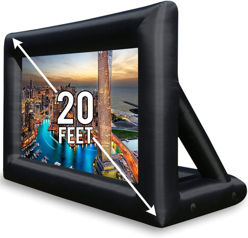 KHOMO GEAR 20 ft Outdoor Projector Screen - Supports Front and Rear Projection - Includes Inflation Fan, Tie-Downs and Storage Bag - Inflatable Projector Screen
