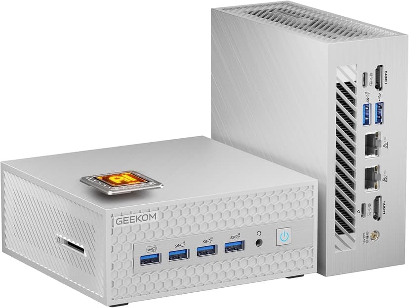 GEEKOM AE8 Max Mini Desktop Computer, AMD Ryzen7 8745HS(8C/16T,up to 4.9GHz),32GB DDR5 RAM & 1TB SSD, Mini PC Windows 11 Pro/AMD Radeon 780M/USB3.2 * 4/2.5G LAN for Gaming/Business