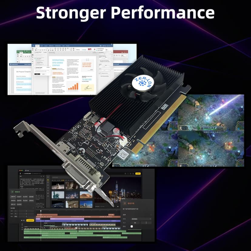 GeForce GT 1030 4G Low Profile Graphics Card, GDDR4 64Bit, HDMI/DVI Ports Support DirectX 12 Computer Gaming Video Card, Desktop GPU, Support 4K