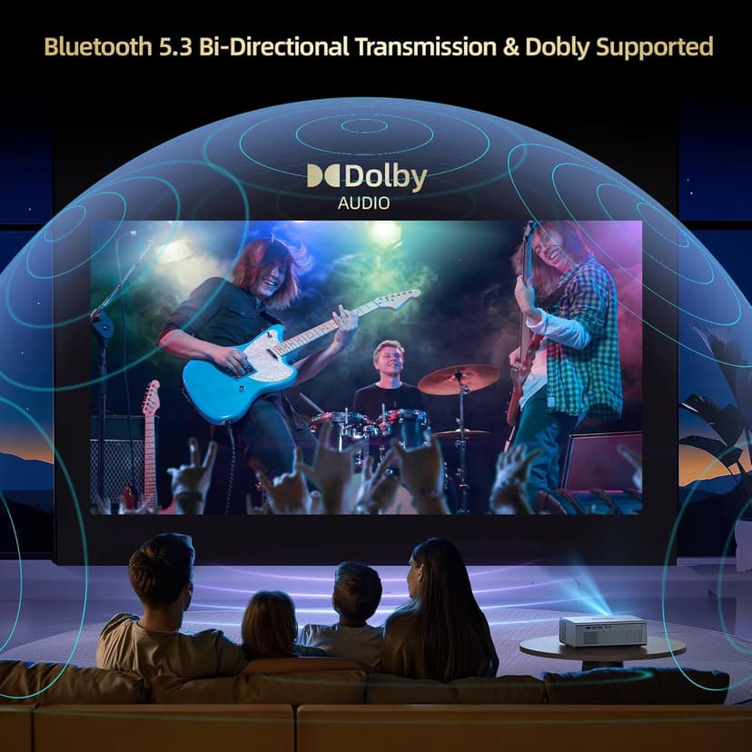 [Netflix Officially & Dolby Audio] Smart Projector with WiFi6 and Bluetooth5.3, Electric Focus & Auto Keystone 4K Support, 22000L Movie Projectors, OWNKNEW Native 1080P Proyector Built-in Apps