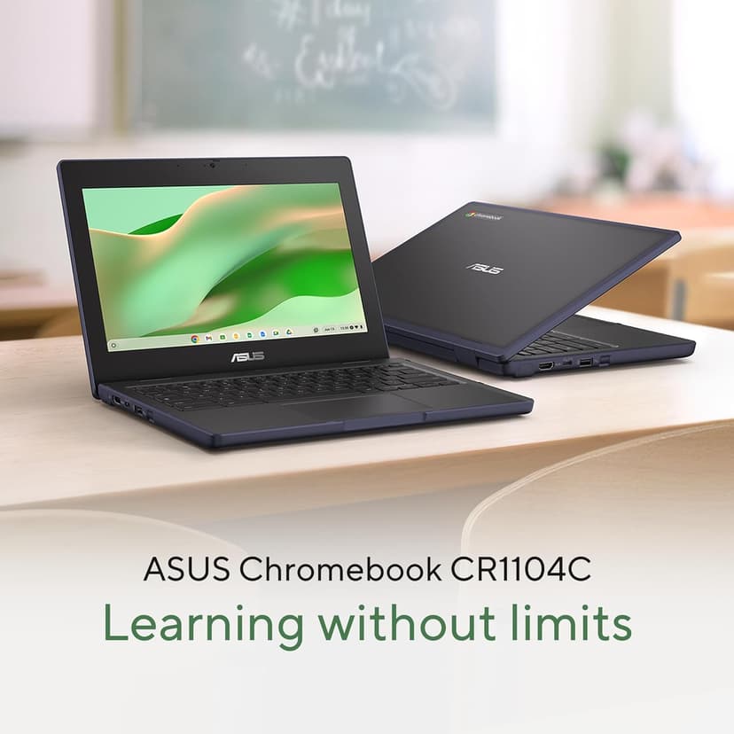 ASUS Chromebook CR11 Ruggedized Laptop, 11.6” Display, Intel Processor N100 Processor, 4GB RAM, 64GB eMMC Storage, Mineral Grey, CR1104CGA-AS44